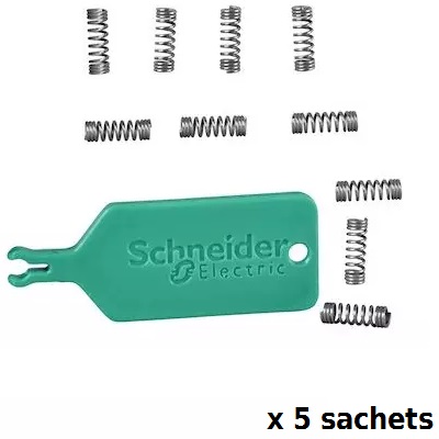 LOT  SCHNEIDER ELECTRIC Odace 5 sachets de 10 ressorts + outil de pose (transformation en poussoir) S520299
