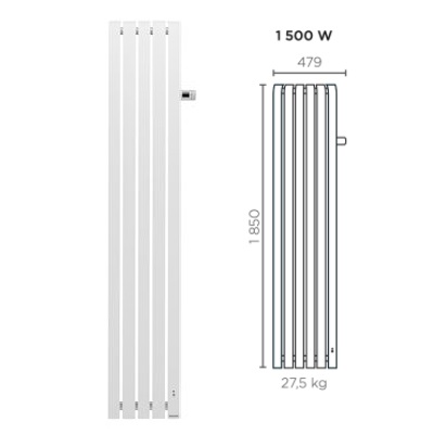 THERMOR MYTHIK Radiateur électrique Vertical 1500W Blanc Granit - 460272