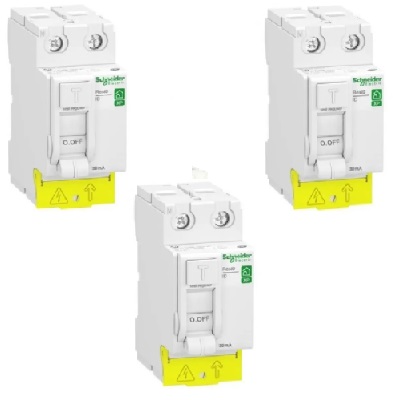 LOT - SCHNEIDER ELECTRIC - 3 Interrupteurs Différentiels 40A - peignable - Type AC - Ref R9PRC240