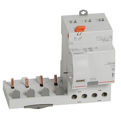 LEGRAND - Bloc différentiel à vis DX³ pour disjoncteur 1 module par pôle - 4P 400V~ - 63A - typeAC 30mA - 41050