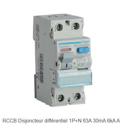 Interrupteur Différentiel HAGER - 2p 63A - Bourbon Clim