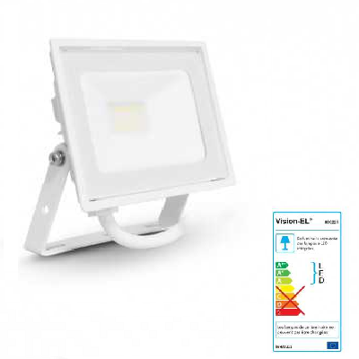 MIIDEX - Projecteur LED 10W IP65 plat - blanc - 4000K sans détecteur - REF - 800115