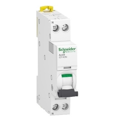 SCHNEIDER ELECTRIC - Disjoncteur Acti9 iDT40N 1P+N 25A Courbe D - REF A9P34625