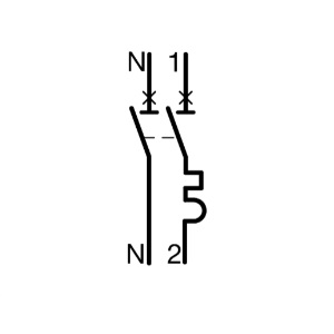 HAGER Disjoncteur 1P+N 6-10kA - courbe C - 2A 1 module NFT702