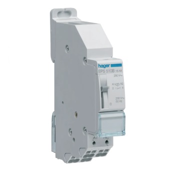 HAGER - Télérupteur 1F 230V Sans Vis avec passage de barre - Ref EPS510B