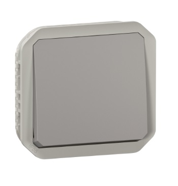 LEGRAND - Poussoir NO Prog Plexo composable gris - 10A - Ref 069540L