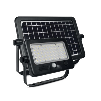 MIIDEX - PROJECTEUR LED SOLAIRE NOIR + IR CREPUSCULAIRE - IP44 10W - 1100 lm - 4000K - 80802