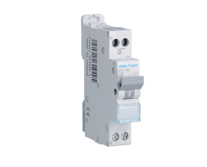 DISJONCTEUR HAGER - 1P+N - 32A - AUTO - MFS732