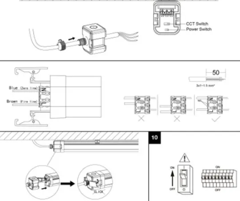 Réglette Étanche LED Intégrée 40W-20W SAMSUNG chip - LUMINAIRE - 3CCT 120cm