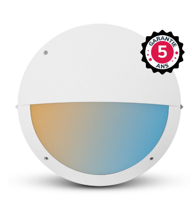 MIIDEX - Hublot LED Asymétrique Blanc 20W CCT IP65 Ø300mm  - 100892