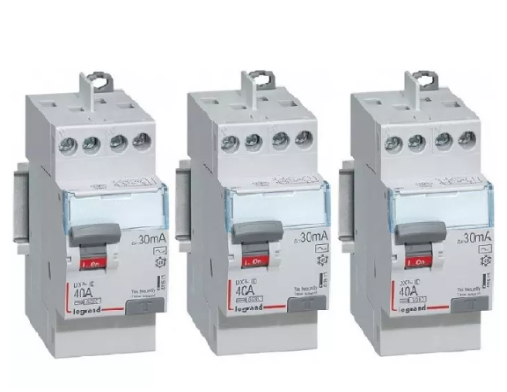 Lot de 3 interrupteurs différentiels 2P 40A 300mA type AC Legrand – Réf. 411617