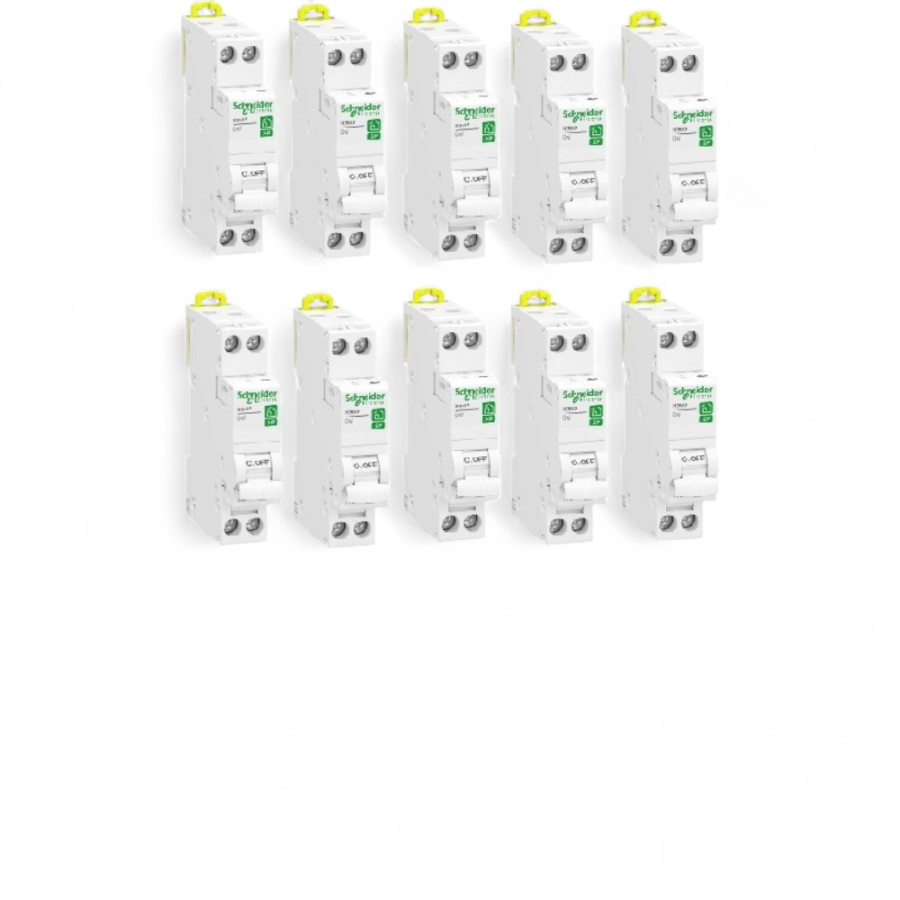 SCHNEIDER ELECTRIC - Lot de 10 Disjoncteur modulaire Rési9 XP - 1 P N -32A - courbe C - REF R9PFC632