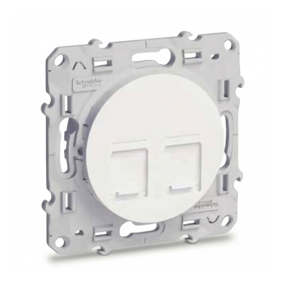 SCHNEIDER ELECTRIC - Odace prise double RJ45 Blanc grade 1 téléphone   informatique cat. 6 UTP - REF S520485
