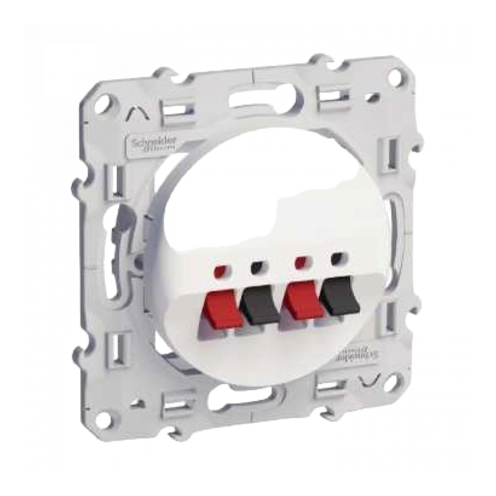SCHNEIDER ELECTRIC - Odace prise haut-parleurs Blanc 2 sorties - REF S520488