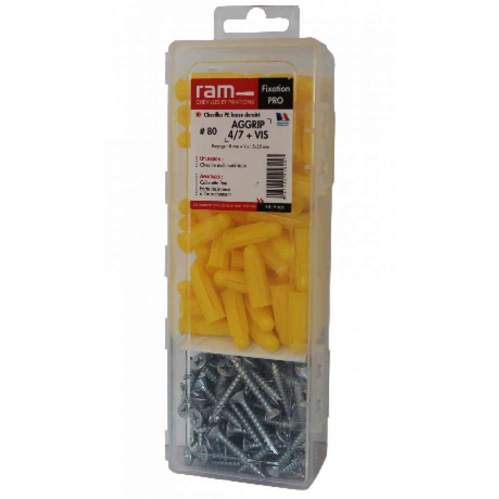 ram-boite-de-80-chevilles-aggrip-4-7p-pattes-a-vis-ref-91825