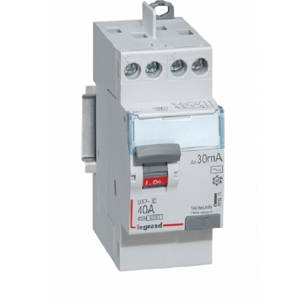 Legrand DX³-ID 411611 — Interrupteur différentiel 2P (40A - 30mA - Type AC - Bornes à vis)