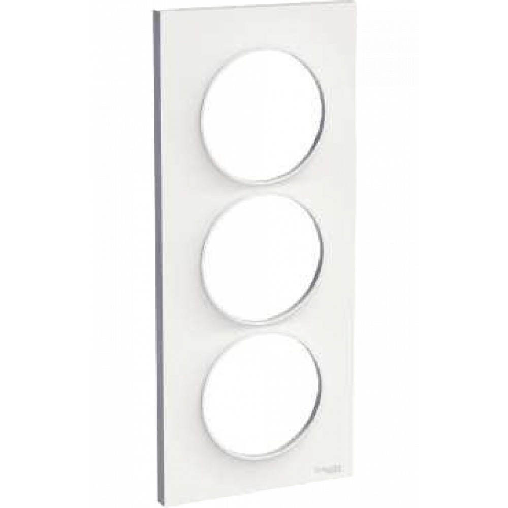 SCHNEIDER ELECTRIC - Odace Styl plaque Blanc 3 postes verticaux entraxe 57mm - REF S520716