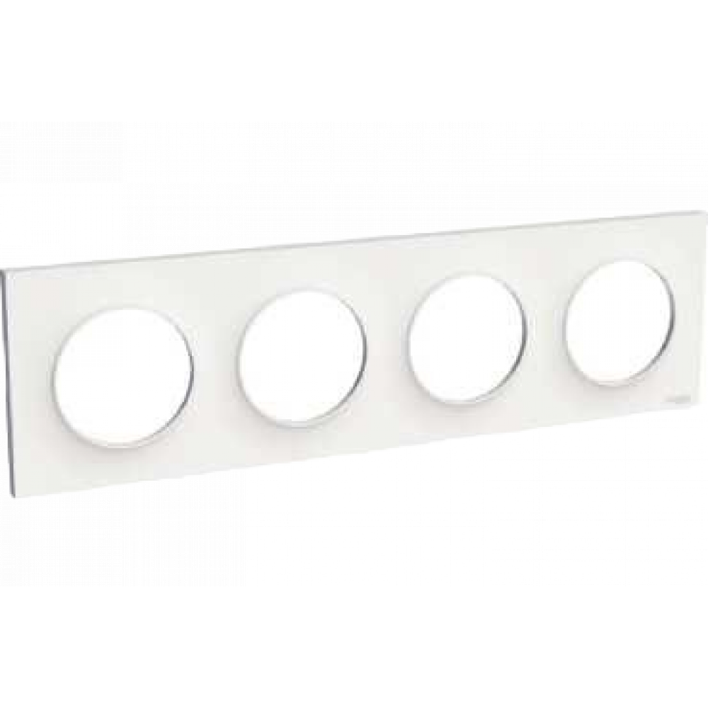 SCHNEIDER ELECTRIC - Odace Styl plaque Blanc 4 postes horizontaux ou verticaux entraxe 71mm - REF S520708