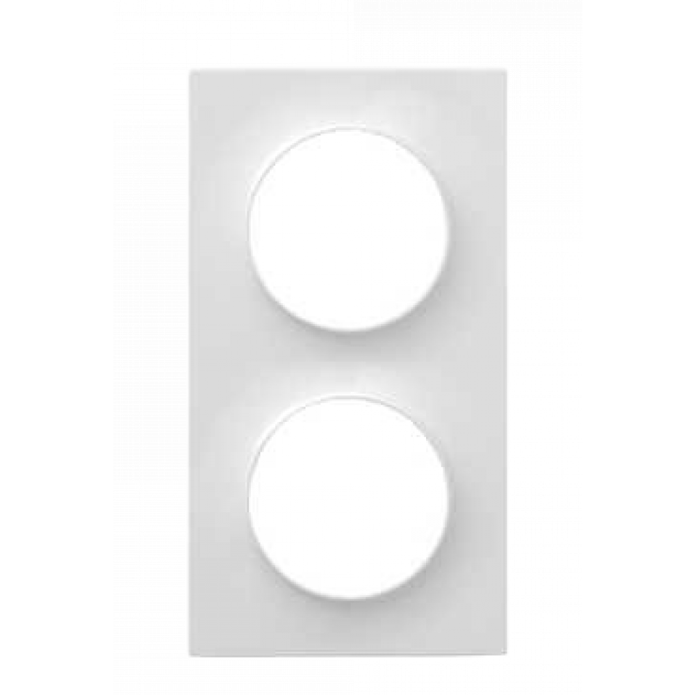 SCHNEIDER ELECTRIC - Odace Styl plaque Blanc 2 postes horizontaux ou verticaux entraxe 71mm - REF S520704