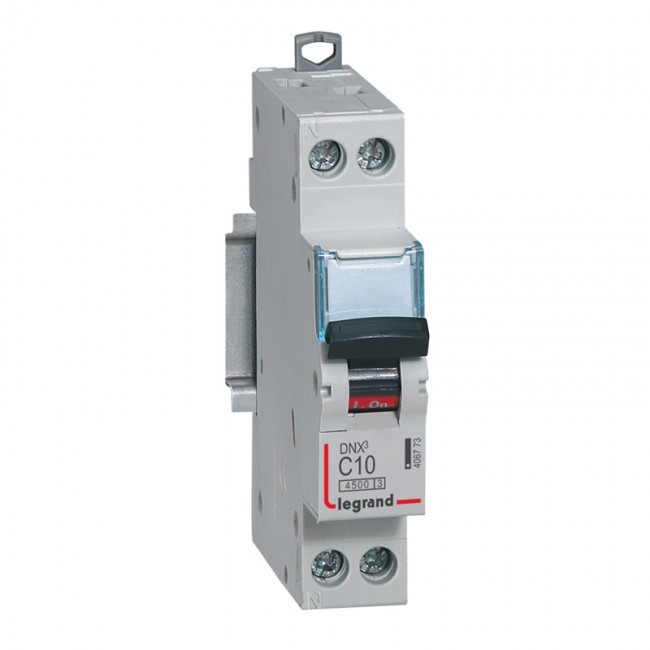Disjoncteur Phase Neutre 10A courbe C 1 module Legrand – Réf 406773