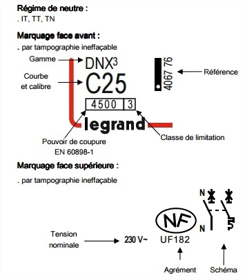 Disjoncteur LEGRAND 10A à vis Réf 406773 - Materiel électrique à prix  discount