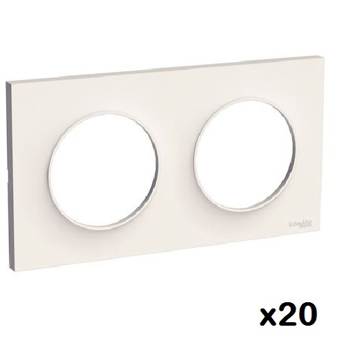 Lot de 20 plaques Odace 2 postes Schneider S520704