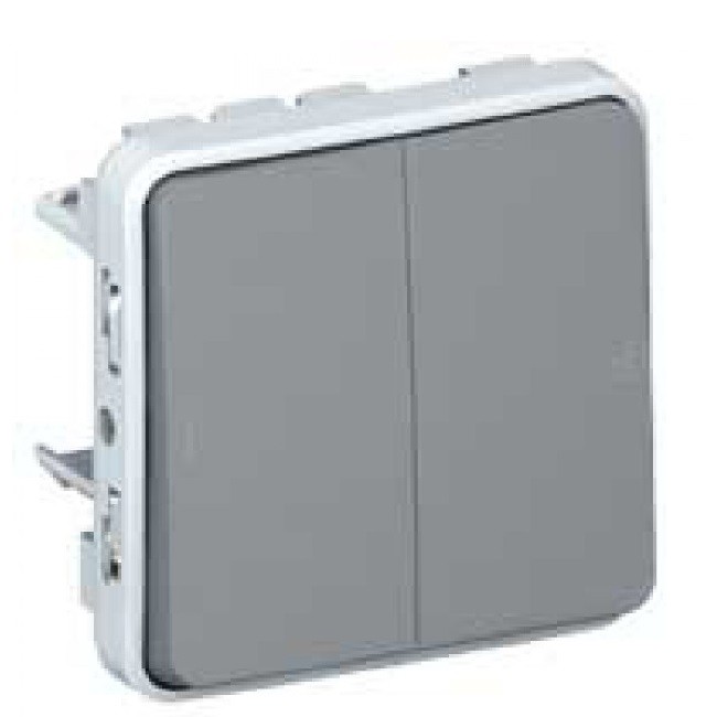 Double va-et-vient Legrand Plexo gris 10AX 069525