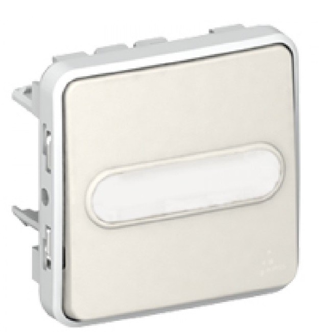 Poussoir lumineux Plexo blanc porte-étiquette Legrand 069633