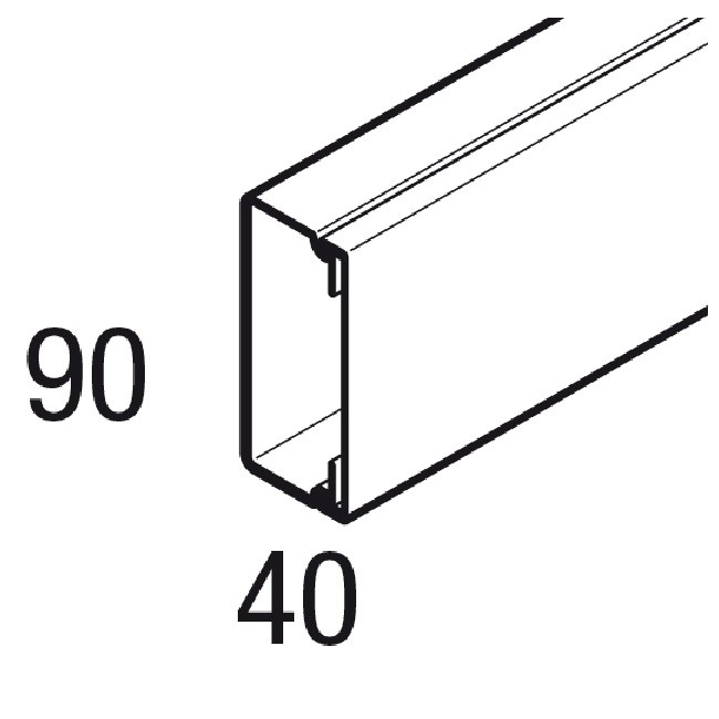 Goulotte OBO 6130067 LE 90 × 40 mm blanche, longueur 2 m