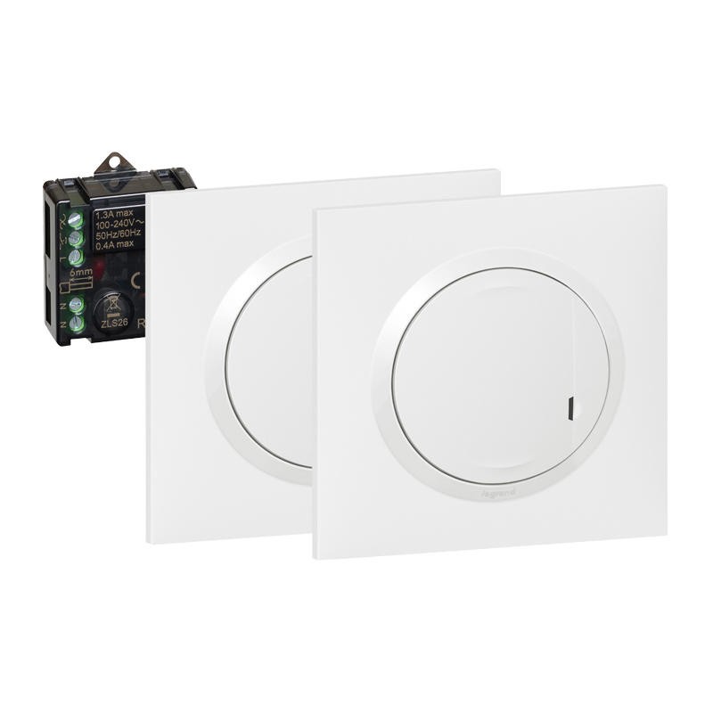 LEGRAND - Prêt-à-poser Dooxie création va-et-vient + 2 commandes sans fil + micromodule Réf. 60069