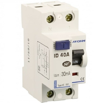 EUROHM - Interrupteur différentiel 1P + N - 40A 30 mA - Réf 23140