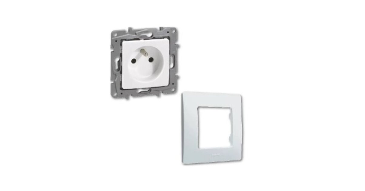 Double Prise De Courant Avec Terre Legrand Niloe Blanc Éclat - Neuf, Pour Installation électrique