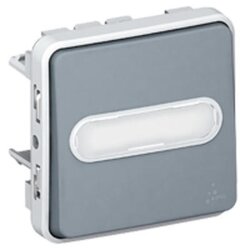 Poussoir Legrand Plexo NO IP55 10A - Gris - Réf 069540 - Neuf Composable - Pour Tableau électrique