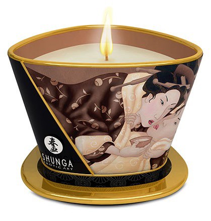 Grande bougie de massage SHUNGA EXCITATION Chocolat Enivrant