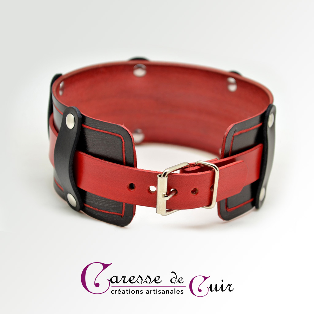 collier-sm-cuir-noir-rouge-anneau d-2