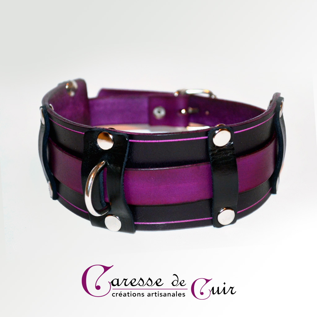collier-sm-cuir-noir-violet-anneau d-1