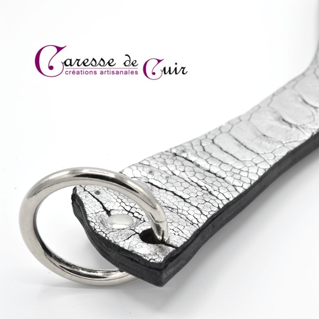 paddle-autruche-argent-caresse-de-cuir-1