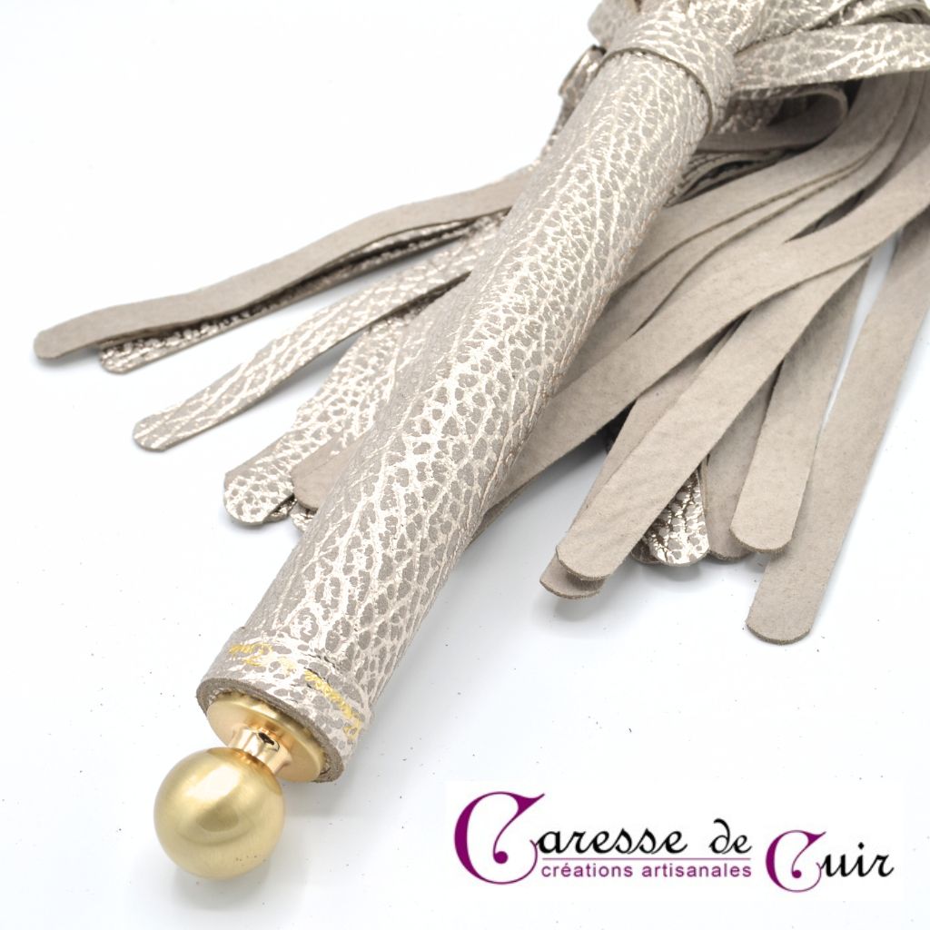 Martinet cuir embossé brillant argenté/doré