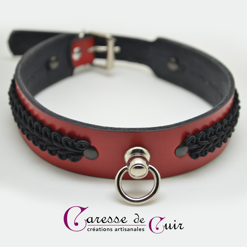 1pc Bondage Bdsm Laisse Collier Plomb Noir Rouge Cuir - Temu Canada