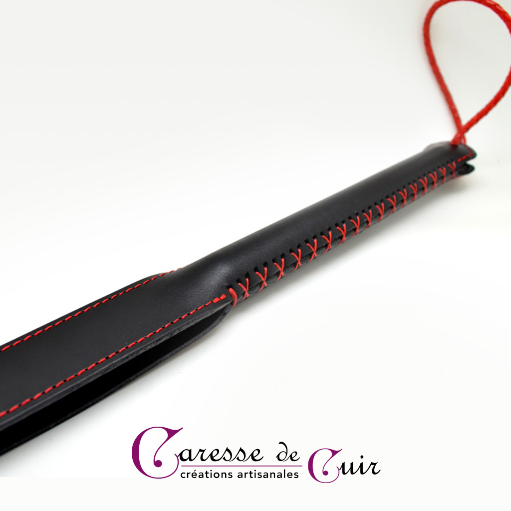 paddle-noir-cuir-double-couture-rouge-3