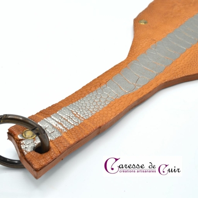 paddle-autruche-ta-argenté-caresse-de-cuir-1