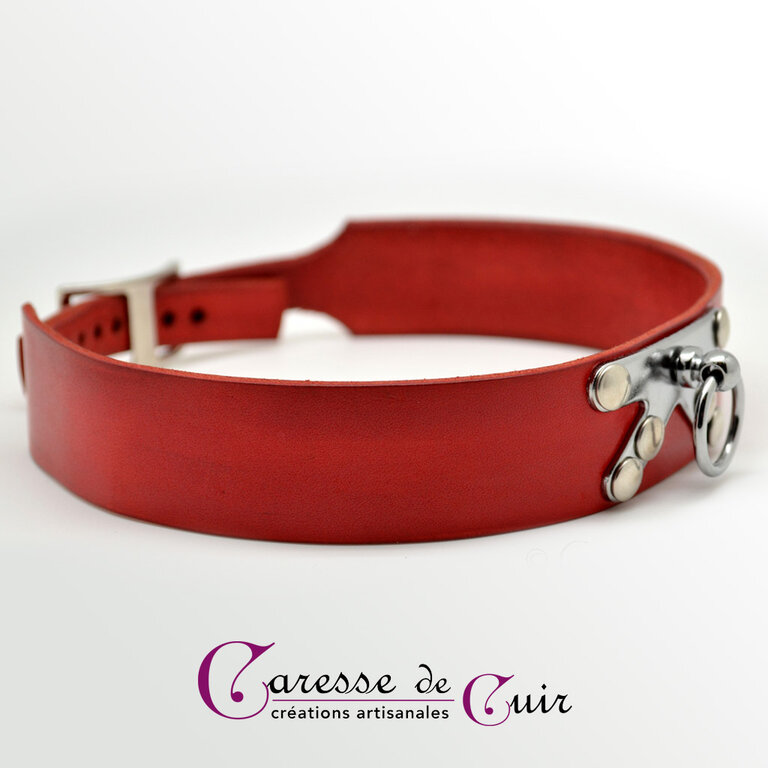 Collier Esclave BDSM En Cuir Noir - Métal Argenté - Avec Serrure - Fetish Sex Unisexe