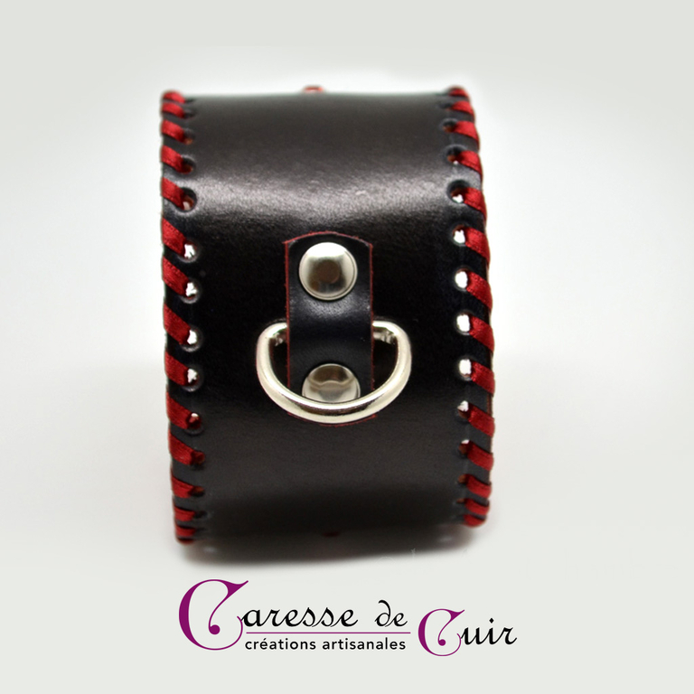 Bracelet de cheville SM en cuir rouge et noir Bracelets en cuir