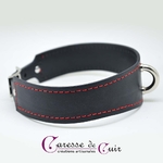 Ensemble-Complet-Collier-Poignets-Chevillères-Sangle-Contrainte-Cuir-noir-outure-rouge-06