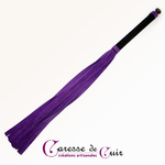 caresse de cuir - martinet  - violet et noir - cuir nubuck -1