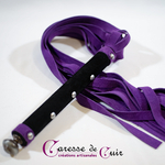 caresse de cuir - martinet  - violet et noir - cuir nubuck -2