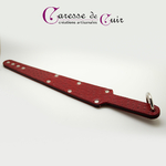 Paddle-cuir-texture-autruche-rouge-1