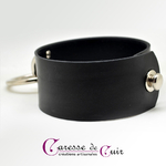 Salomé Collier SM en cuir noir fermoir sloop Colliers en cuir Peau contre peau Caresse de Cuir