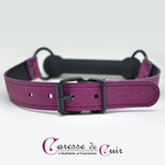 baillon mors silicone et cuir artisanal violet caresse de cuir-10