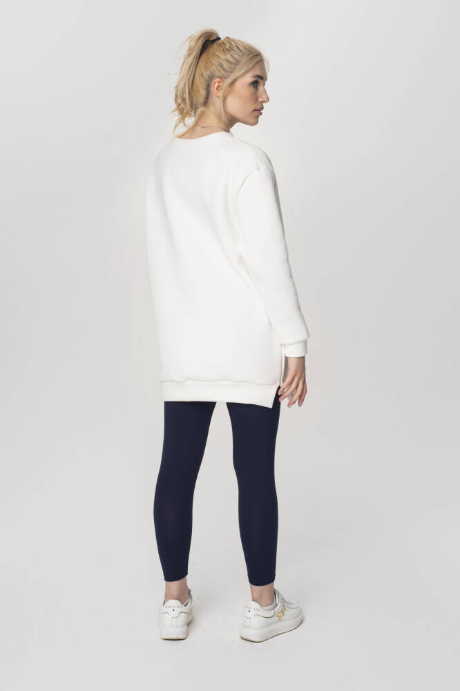 Sweat de grossesse et allaitement en coton epais blanc Morina